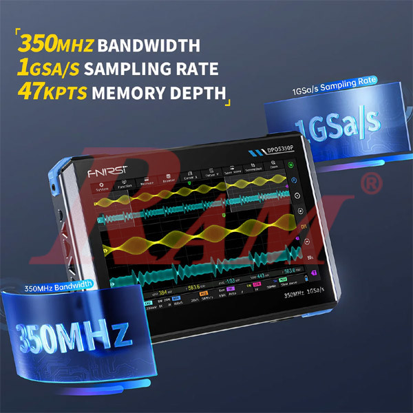 FNIRSI® DPOS350P 4-IN-1 350MHz 1GS/S Tablet Oscilloscope Signal Generator Spectrum Analyzer Frequency Response Analyzer