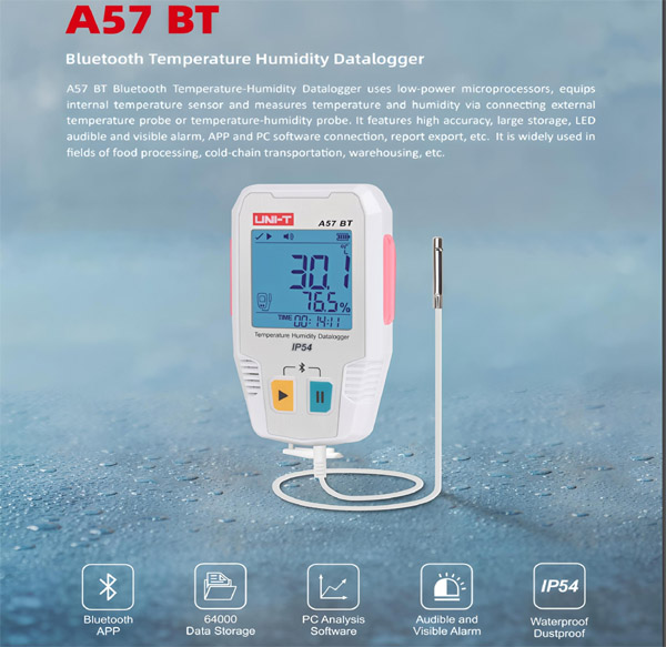 A57 BT Temperature Humidity Datalogger With Prob