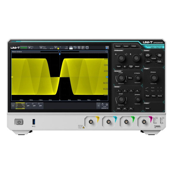 UNI-T UPO2204HD 4-Channel High-Resolution Digital Oscilloscope 200 MHz (12-bit, 2.5 GSa/s)