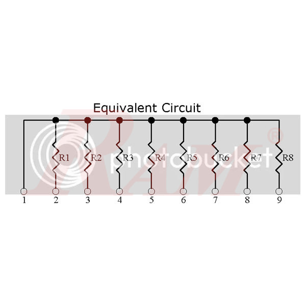 Resistor Network 220Ω x 8 (9pins) | RAM Electronics website