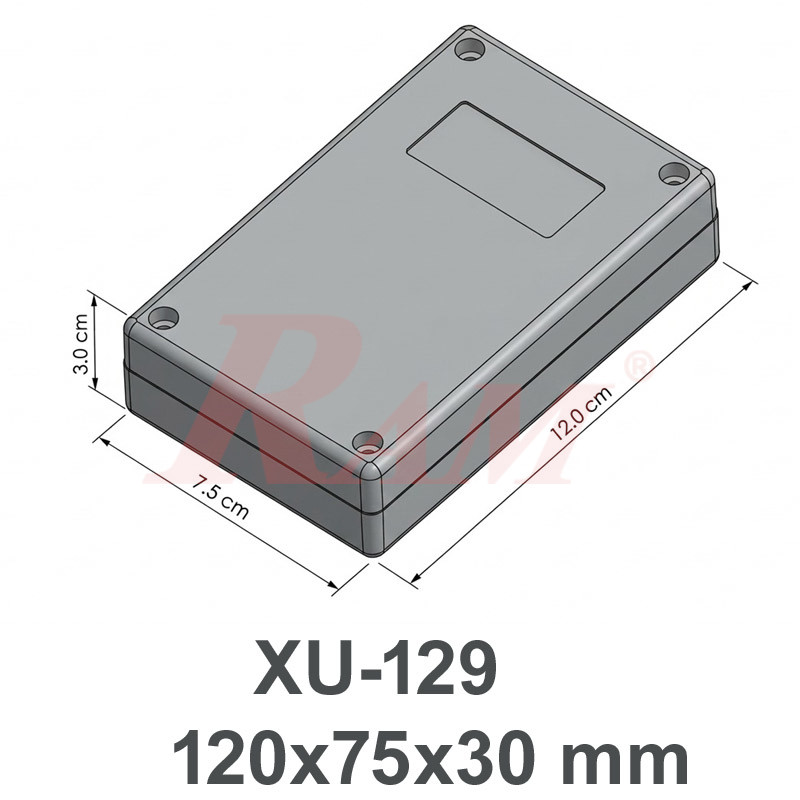 Plastic Project Box XU-129 Size 120x75x29 mm