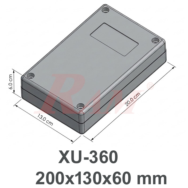 Plastic Project Box XU-360 Size 200x130x60 mm