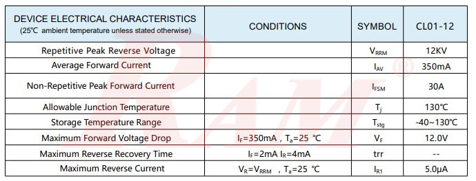 CL01-12 High Voltage Diode 12Kv