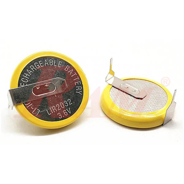 Battery 3.6V 40mAh Li-Ion Rechargeable LIR2032 With 2pins
