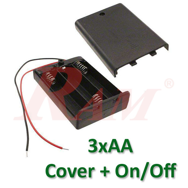 Battery Case 3xAA + On/Off Switch