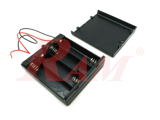 Battery Holder 4xAA + On/Off Switch