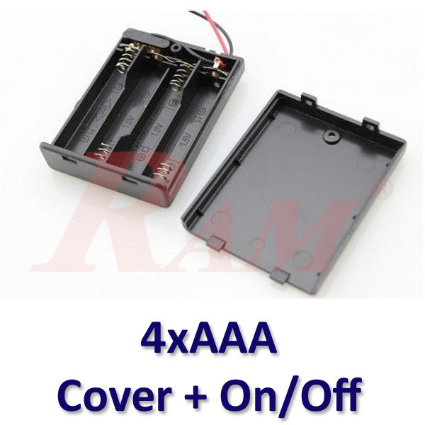 Battery Case 4xAAA + On/Off Switch