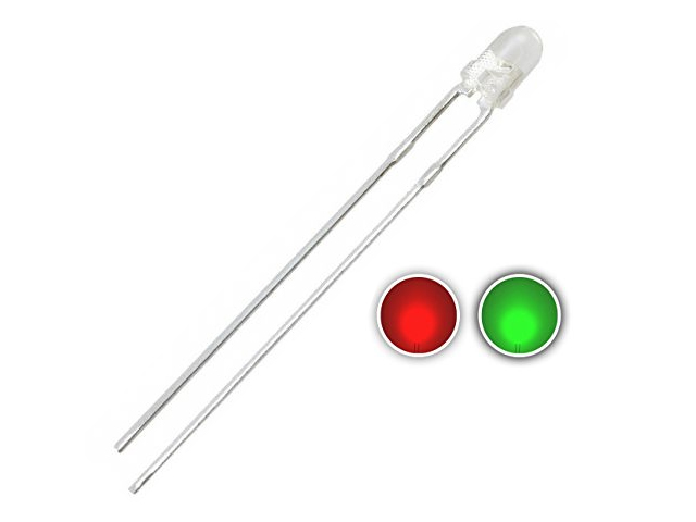 LED 3mm Two Colors Red & Green ليد 3مم 2 لون 2 طرف