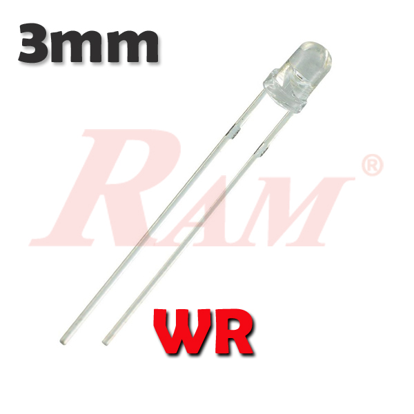 LED 3mm Super Bright Red Color WR ليد 3مم شفاف لون احمر
