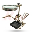 Magnifier With Alligators Holders & Soldering Iron Stand عدسة مكبرة مع مشابك للبورد ومزودة بحامل لكاوية اللحام