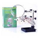 Magnifier With Alligators Holders & Soldering Iron Stand عدسة مكبرة مع مشابك للبورد ومزودة بحامل لكاوية اللحام