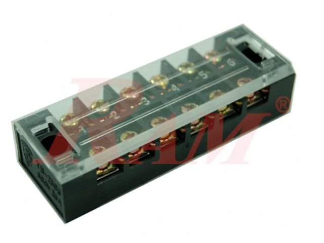 TB-2506 - 6 Pin Fixed Barrier Terminal Block (25A-600V)