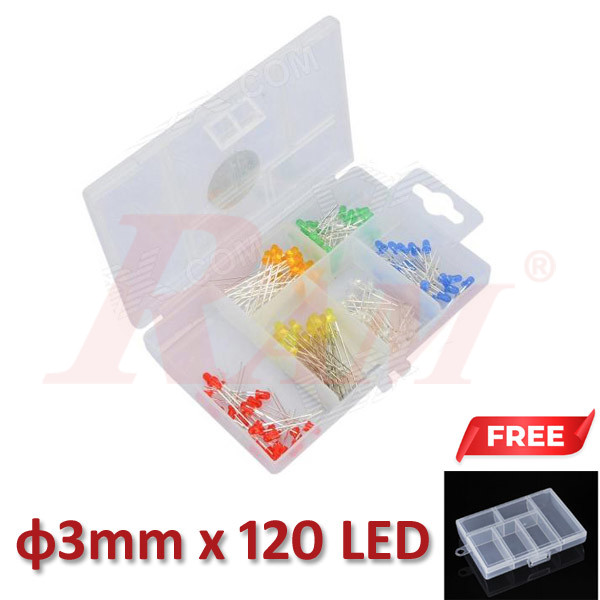LED Pack 3mm Mixed (120 LED) + Free Storage Box