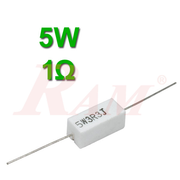 Ceramic Power Resistor 5W / 1Ω  مقاومة سيراميك حراري 5 واط
