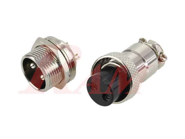 GX16-2 Pole Metal Male Female Panel Chassis Connector