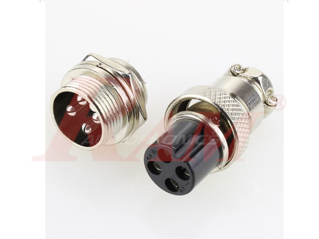 GX16-4 Pole Metal Male Female Panel Chassis Connector