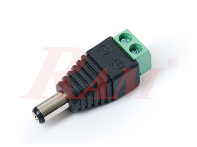 DC Male Power Plug 2.1mm To 2pin Screw Terminal Block