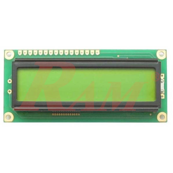شاشة عرض حروف و ارقام كريستال مقاس LCD 2x16 - اضائة خضراء