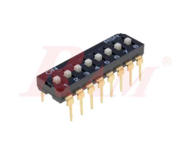 DIP Switch 8 Way Long Leg - DI08H مجمع 8 مفاتيح ديجيتال رجل طويلة