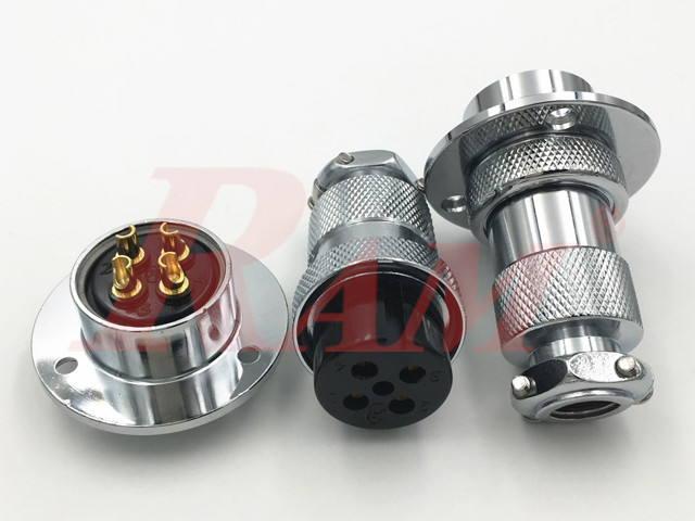 GX25-4 Pole Metal Male Female Panel Chassis Connector