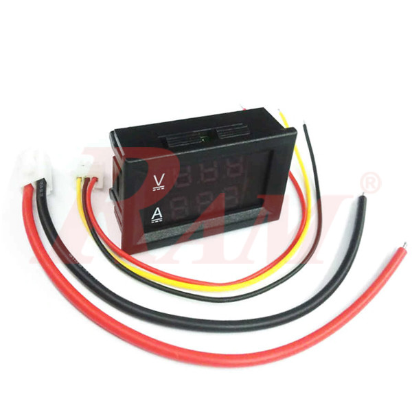عداد شاشة رقمية مزدوجة لقياس الجهد والتيار المستمر DC 100V/10A