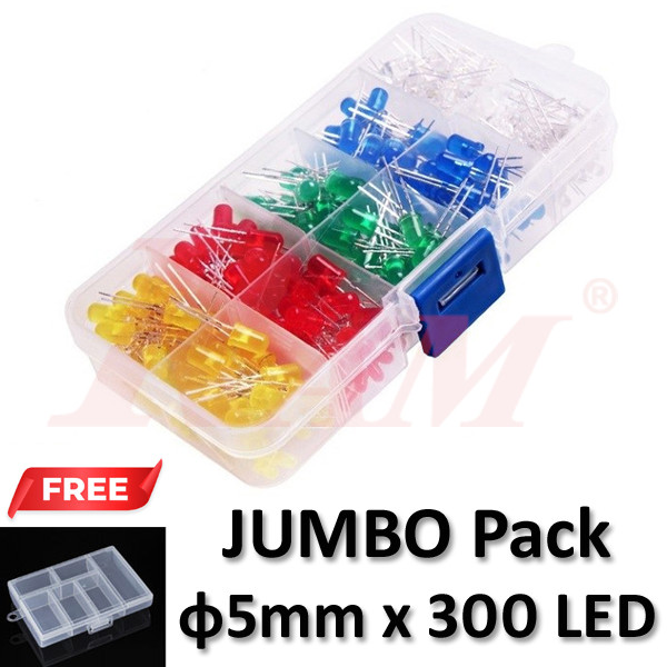 LED Pack JUMBO Mixed (300 LED) + Free Storage Box