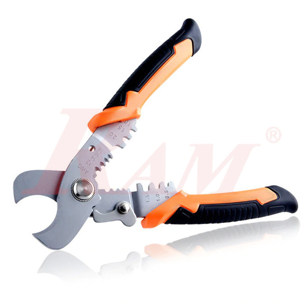 RT120-6281 Wire Stripper Shear 7" and Crimping Pliers 12-18 AWG مقص مقاس 7" مع مكبس ترملة