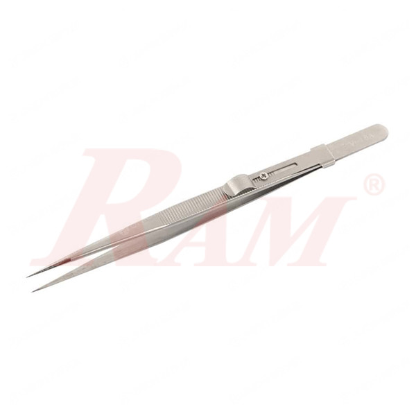 V16A Precision Stainless Steel Tweezers Straight Adjustable Fine Tip