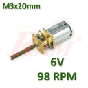 Micro Metal 6V DC Geared Motor With 20mm Lead Screw Shaft 98 rpm (GA12-N20)