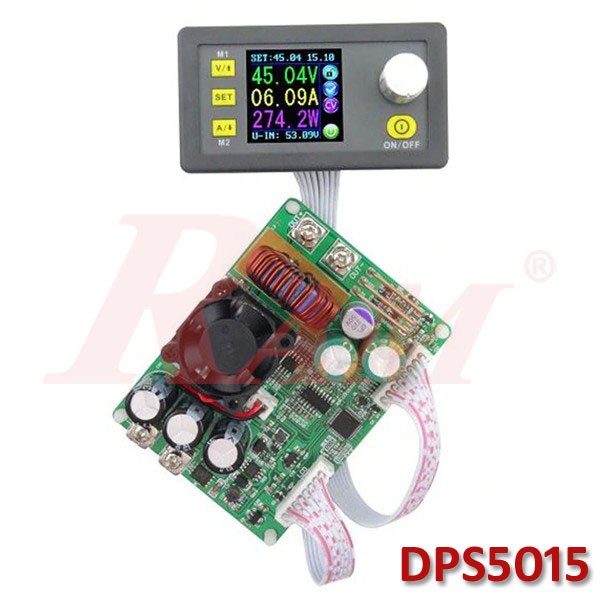 DC-DC Step Down Converter - DPS5015 Programmable Power Supply Buck Voltage Converter With Color LCD Voltmeter 50V 15A محول شاشة وبوردة كامل خافض للجهد قابل للبرمجة مع خاصية فصل وحماية للتيار والفولت