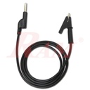 4mm Banana Plug Silicone Wire 15A to Crocodile Alligator Clip Test Probe Cable - Black