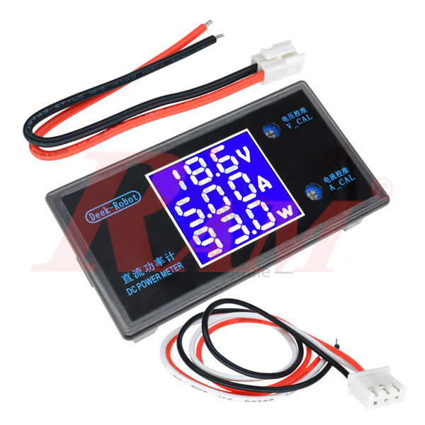DC Digital Panel Meter LCD (A, V, W) 0~50V 5A 250W شاشة لقياس القدرة - الفولت - التيار المستمر - حتى 250 واط 50 فولت 5 امبير