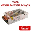 Smun® Industrial SMPS Triple Output +5Vdc/7A +12Vdc/1A & -12Vdc/1A Input 220Vac (T-60B)