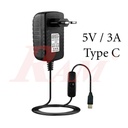 Wall Power Adapter USB Type C, Output 5Vdc 3A With On/Off Switch ادابتور حائطي - مصدر طاقة - مخرج USB C قدرة 5 فولت 3 امبير مزود بمفتاح تشغيل وايقاف On/Off