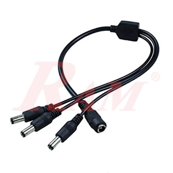 DC Female to 3 Male DC Power 2.1mm Splitter DC Wire Adapter Cable