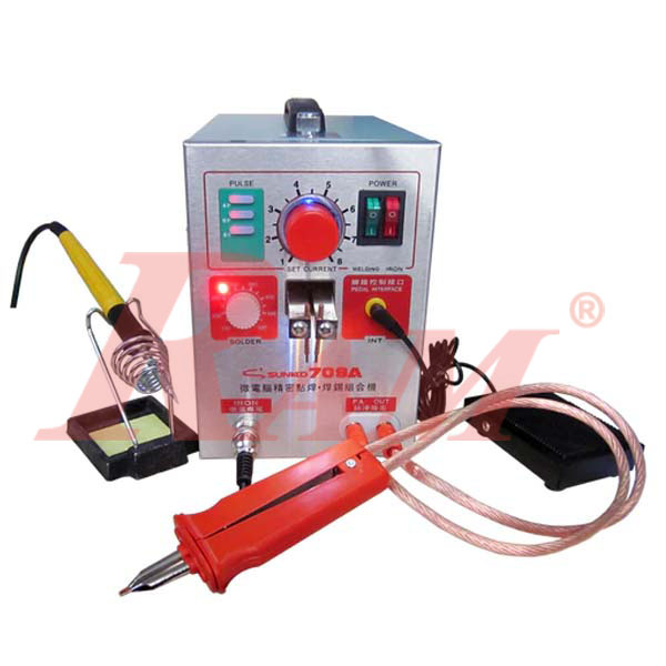 SUNKKO® 709A Battery Spot Welding Machine for 18650 Lithium Batteries + Soldering Iron ماكينة تبنيط لخلايا البطاريات الليثيوم مع كاوية لحام اضافية
