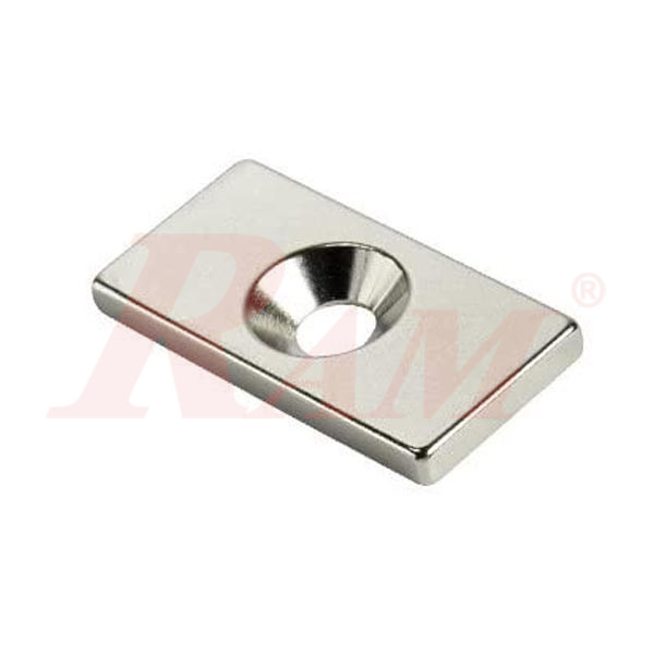 Neodymium Magnet - Rectangle Strip With Hole 20x15x5 mm