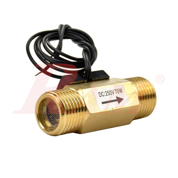 DN15 G1/2" Water/Air Flow Switch Sensor 1~12 L/min Copper - DC250V/70W