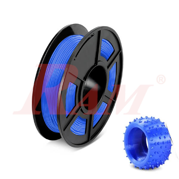 TPU Flexible 3D Printer Filament (1.75mm) Blue Color 1/2Kg Roll (SKU#SL402)
