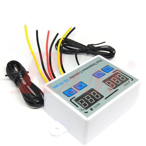 XH-W1088 220Vac Dual Digital Programmable Temperature Controller 10A