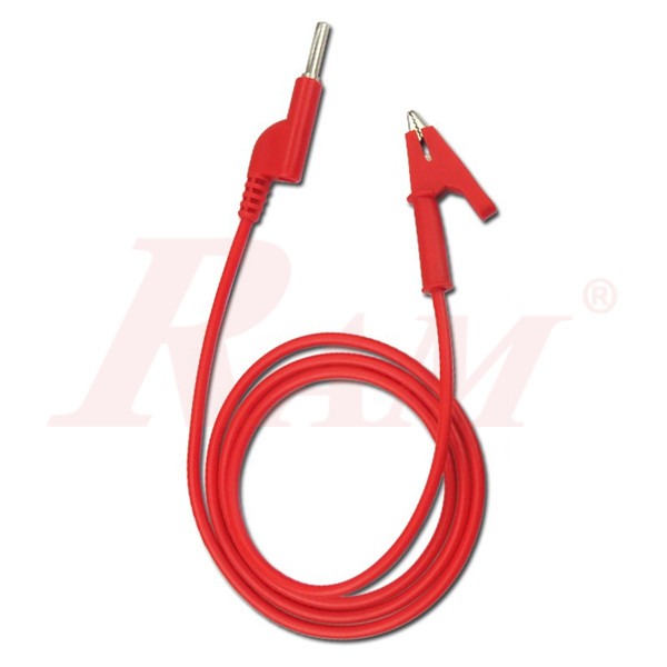 4mm Banana Plug Silicone Wire 15A to Crocodile Alligator Clip Test Probe Cable - Red