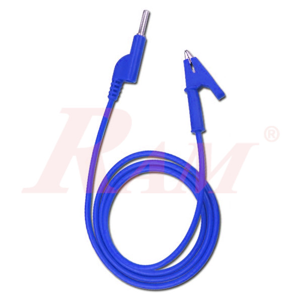 4mm Banana Plug Silicone Wire 15A to Crocodile Alligator Clip Test Probe Cable - Blue