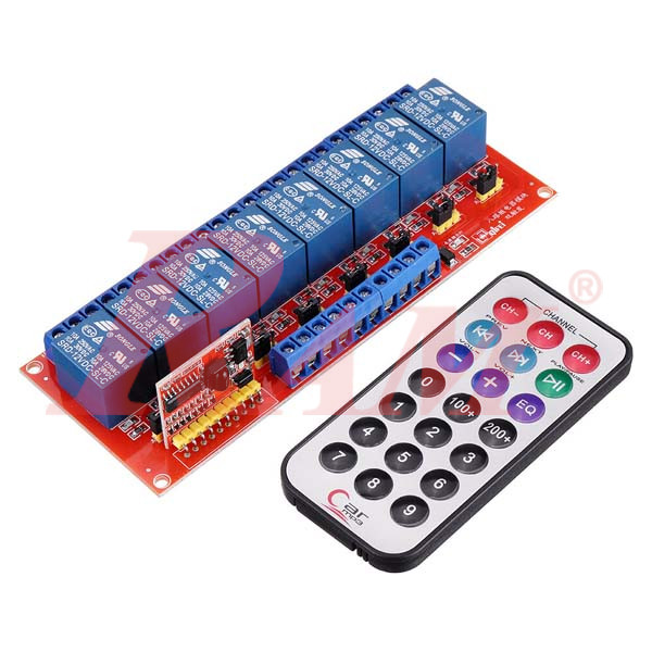 8 Output Relay Module Work on 5V Signal With Additional IR Remote Control