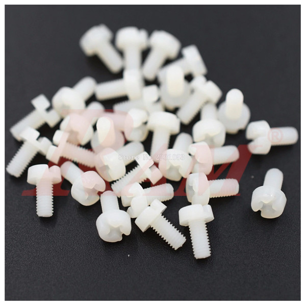 Nylon Plastic Screw M3x6 mm (100 pieces bag)