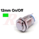 Metal Switch On/Off 12mm Green LED Ring Water/Dustproof