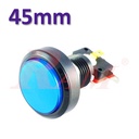 Arcade Style 45mm Big Round Push Button With Blue LED Light - Flat Head