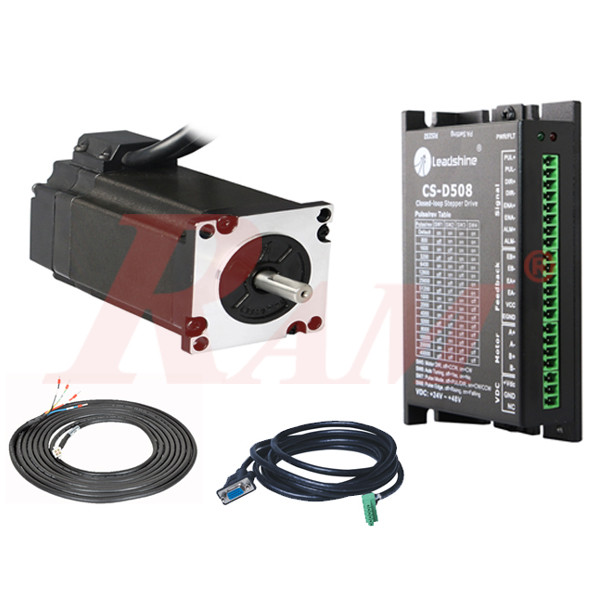 High Speed Closed Loop Stepper Motor 3.1N.M - NEMA23 - Complete Axe اكس كامل ماتور ستيبر بالانكودر 3.1 نيوتن مع الدرايفر والكبلات