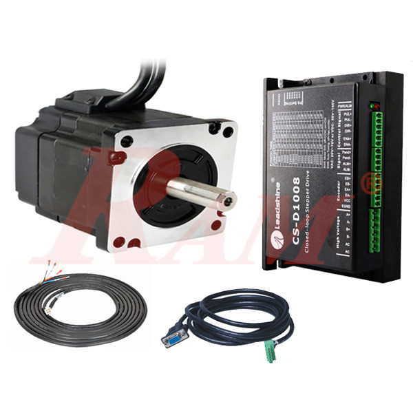 High Speed Closed Loop Stepper Motor 12N.M - NEMA34 - Complete Axe اكس كامل ماتور ستيبر بالانكودر 12 نيوتن مع الدرايفر والكبلات