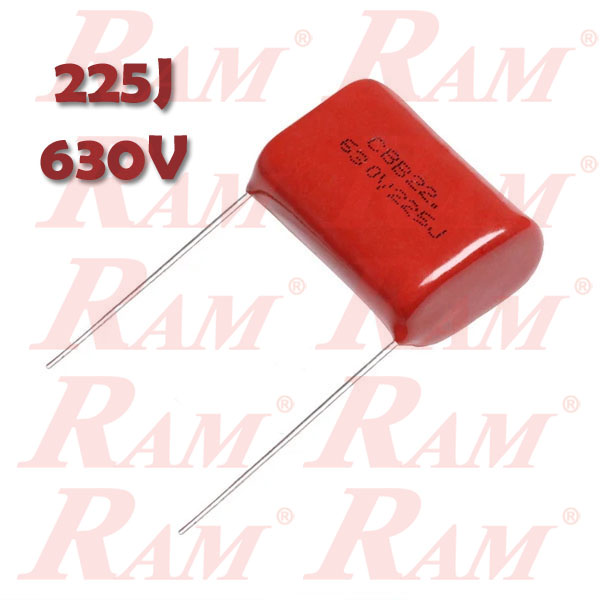 225J-630V Polypropylene Film Capacitor 2.2uF 630V مكثف فيلم بدون قطبية