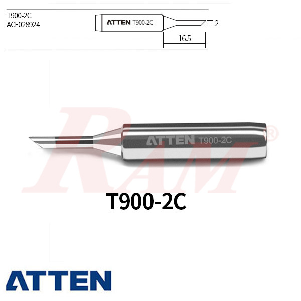 ATTEN® TIP T900-2C Lead-Free Soldering Iron Tip سن مشطوف مستدير